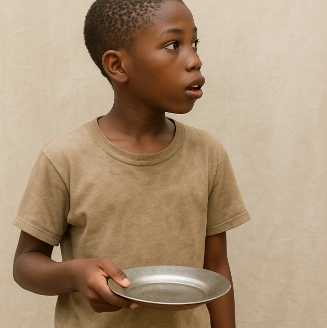Child holding plate
